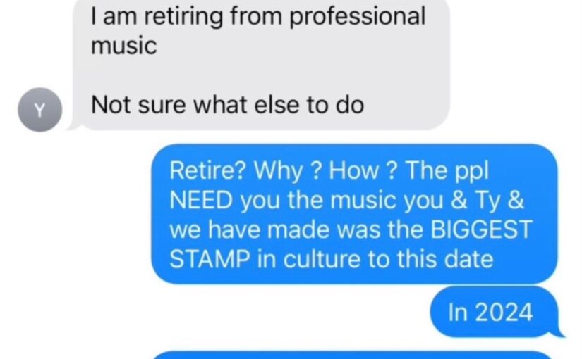 Kanye Says He’s “retiring from professional music”